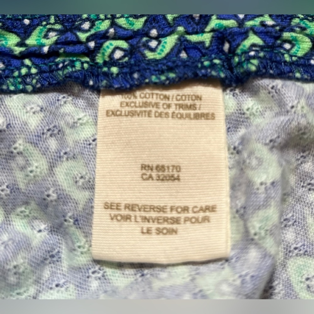 Free People cami sleeveless tank top blue & green print Small EUC - Picture 10 of 13